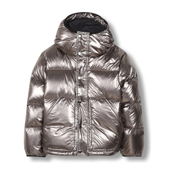 Snowflow Down Puffer Coat, Silver - Finger in the Nose Outerwear ...
