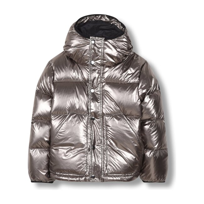 Snowflow Down Puffer Coat, Silver - Puffers & Down Jackets - 1