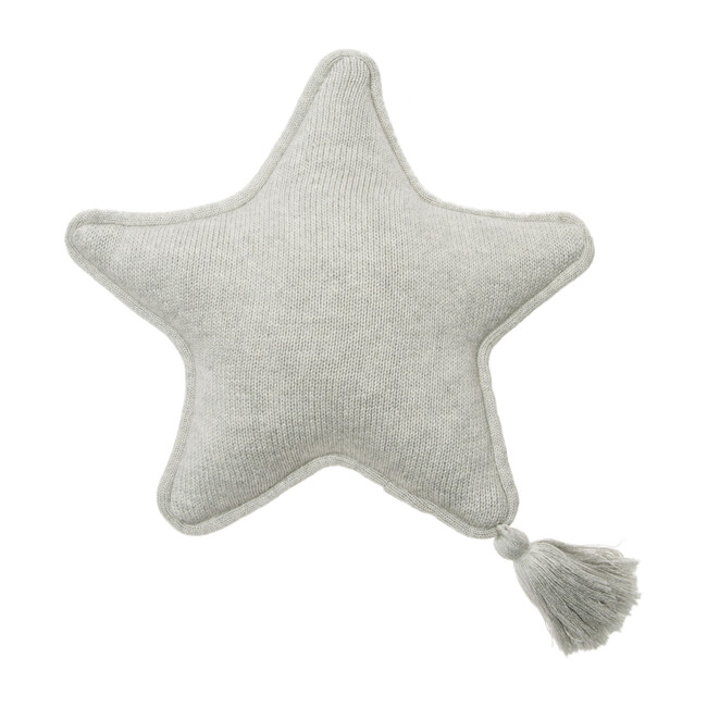 Knitted Twinkle Star Cushion, Grey