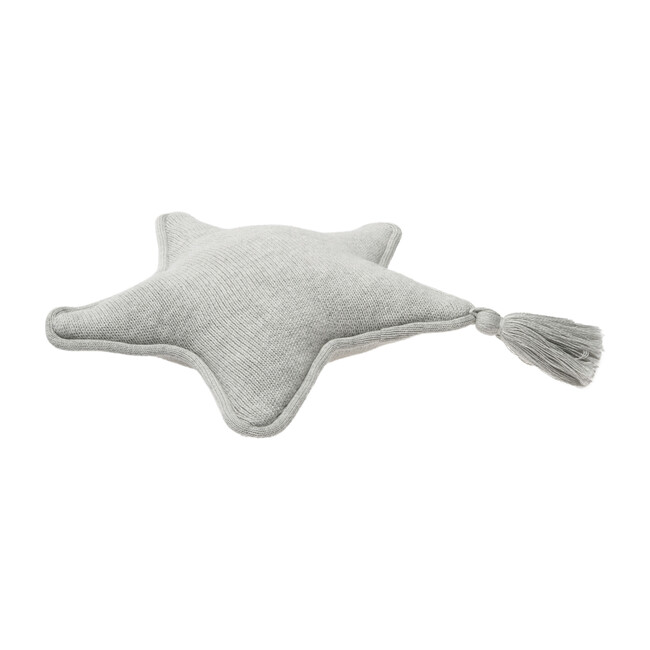 Knitted Twinkle Star Cushion, Grey
