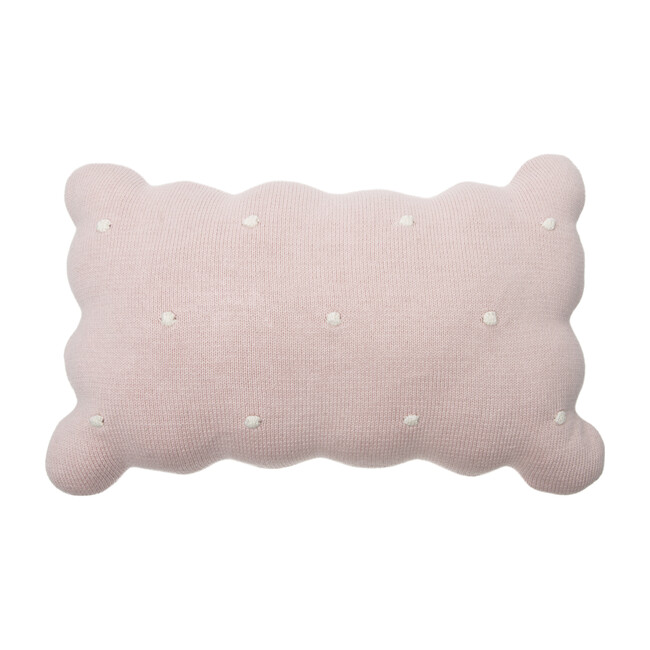 Knitted Biscuit Cushion, Pink