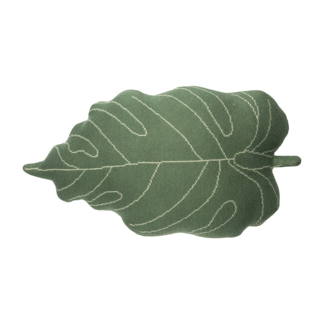 Knitted Cushion, Baby Leaf