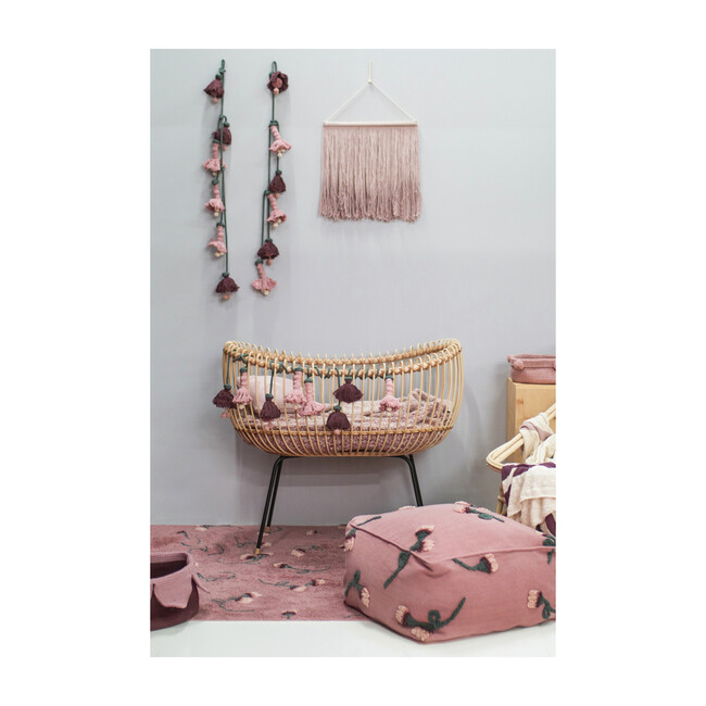 English Garden Pouf, Ash Rose