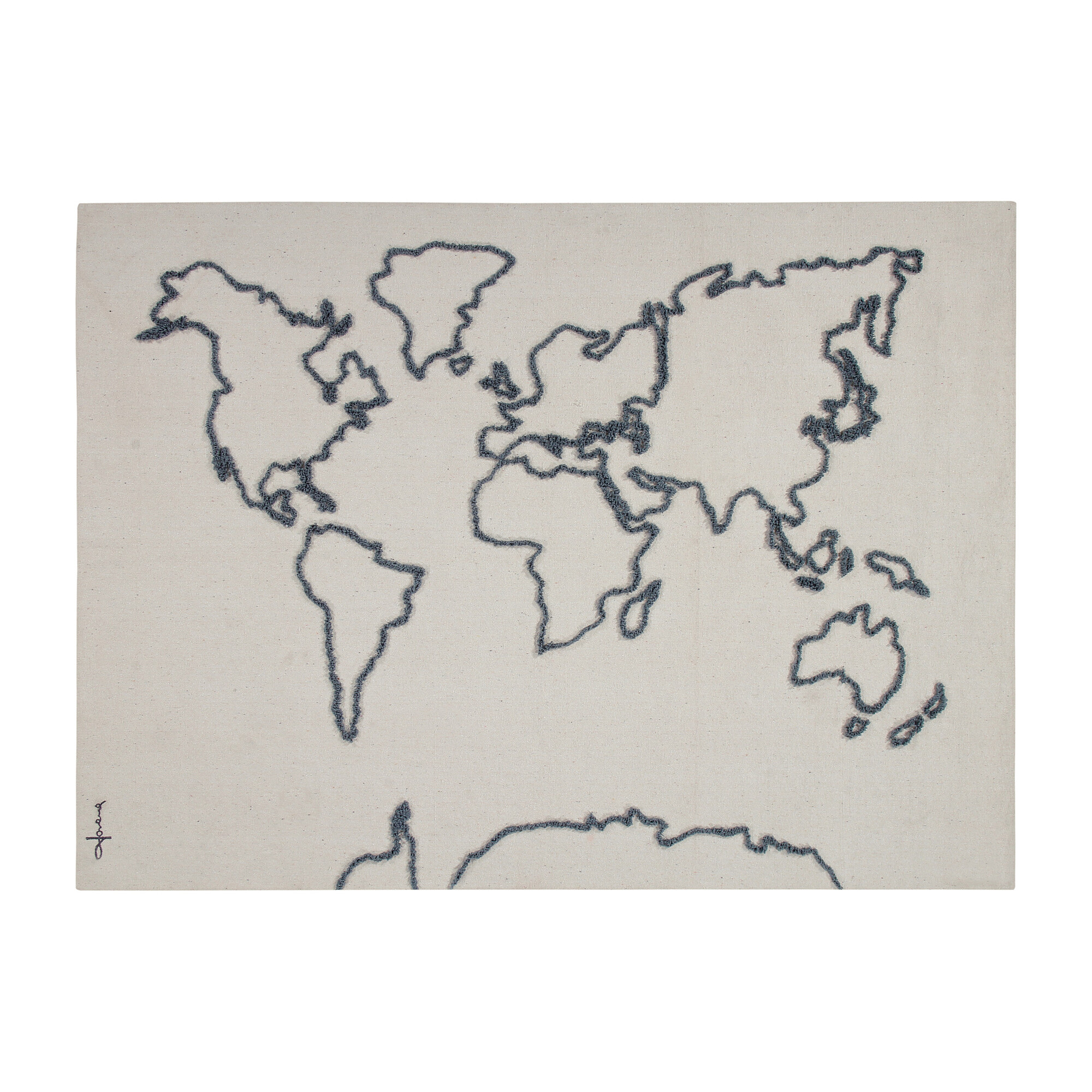 Canvas Map Wall Hanging, Natural