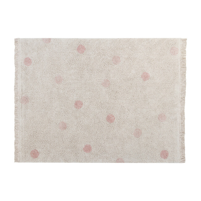 Hippy Dots Washable Rug, Natural/Vintage Nude
