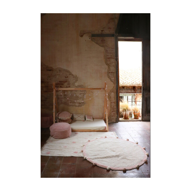 Hippy Dots Washable Rug, Natural/Vintage Nude