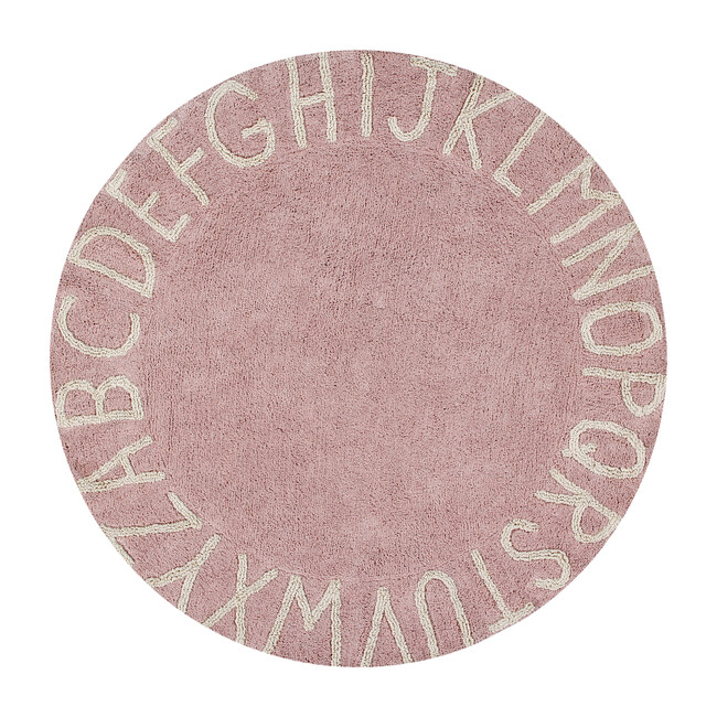 ABC Round Washable Rug, Vintage Nude/Natural