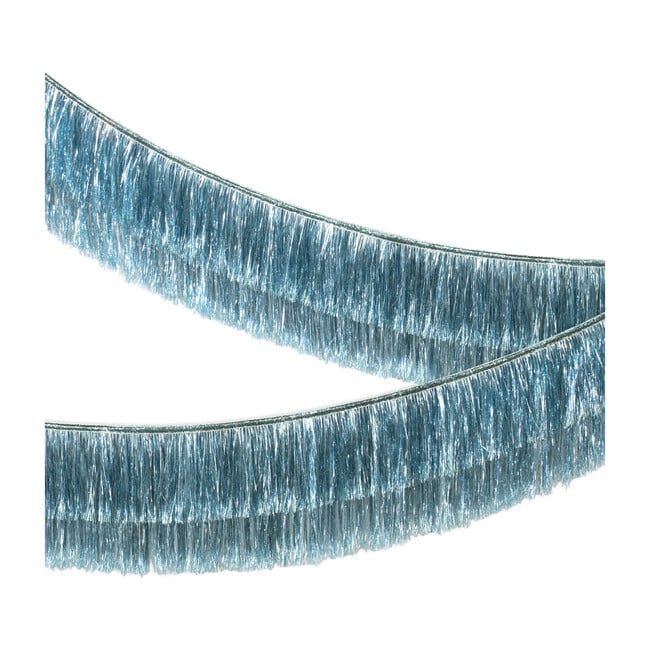 Blue Tinsel Fringe Garland