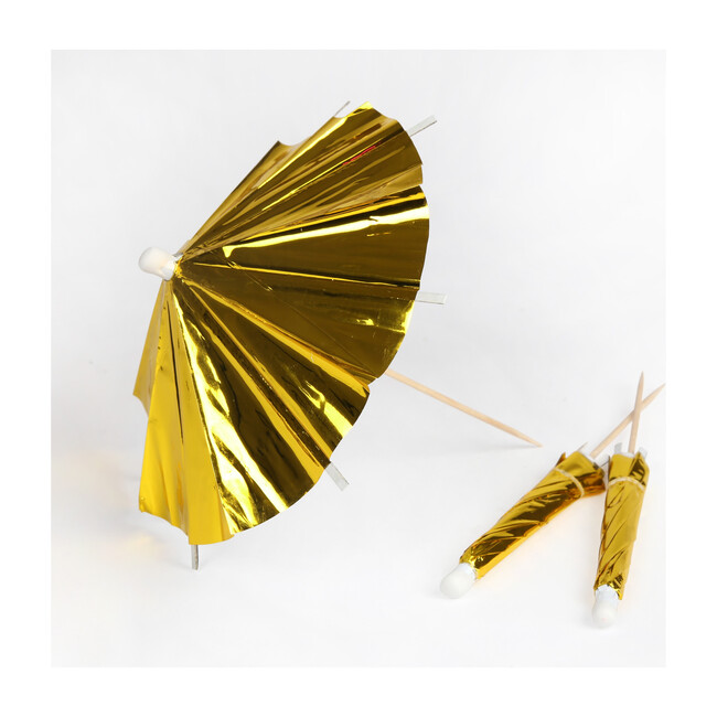 Gold Long Cocktail Umbrellas