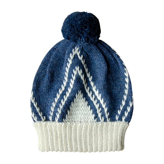 Knitted Baby Alpaca Beanie, Moonlight Blue