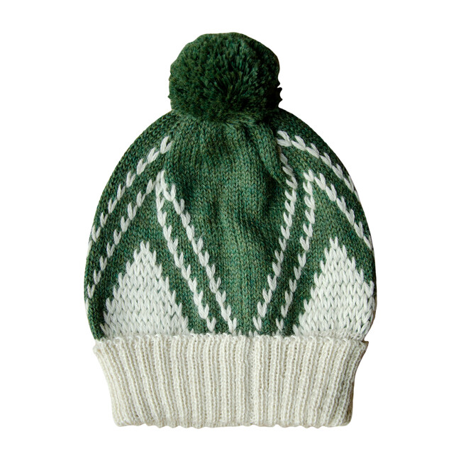 Knitted Baby Alpaca Beanie, Moss Green