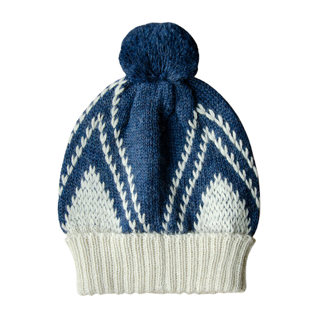 Knitted Baby Alpaca Beanie, Moonlight Blue