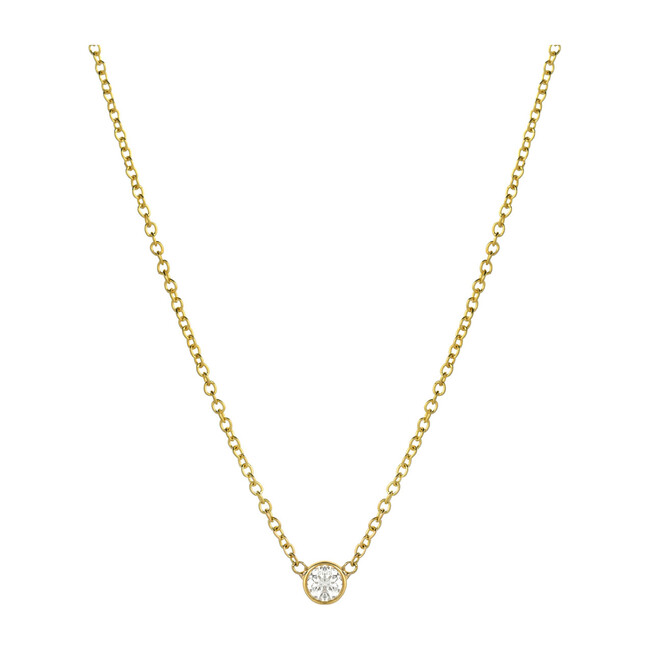 Small Bezel Diamond Necklace - Necklaces - 1