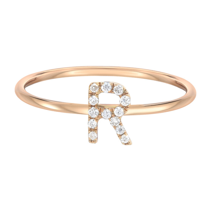 Diamond Initial Ring