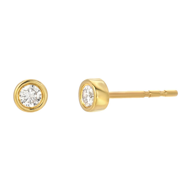 Bezel Diamond Stud Earrings - Earrings - 1