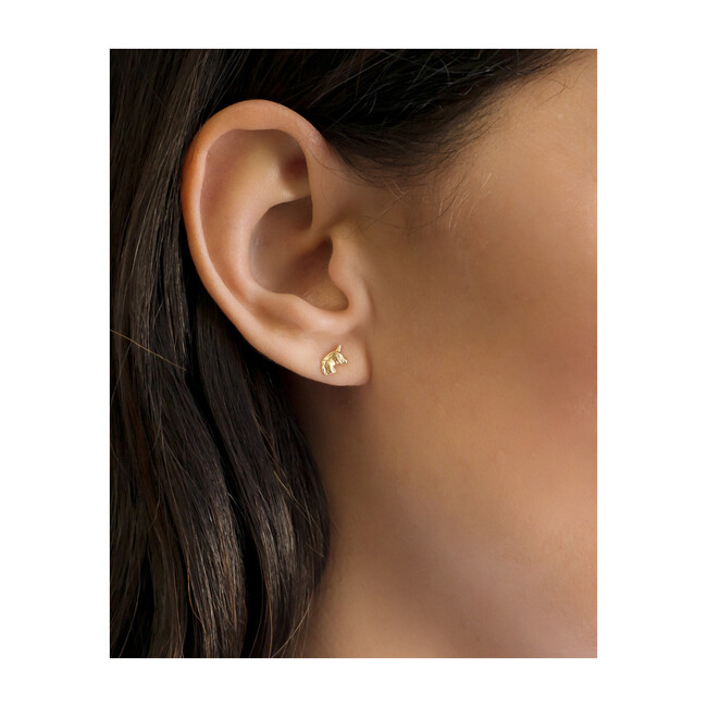 14k Gold Unicorn Stud Earrings - Earrings - 2
