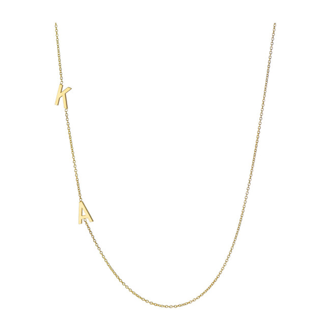 14k Gold Multiple Asymmetrical Initial Necklace
