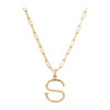 14k Gold Large Nail Initial Necklace - Necklaces - 1 - thumbnail