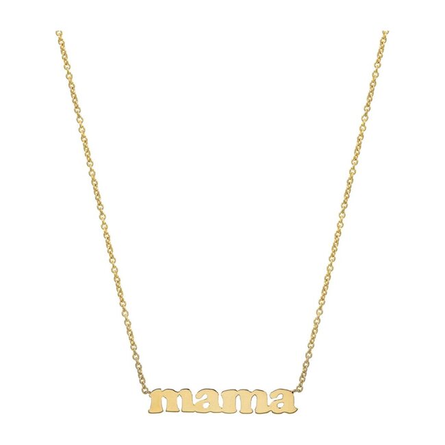 14k Gold Block Mama Necklace