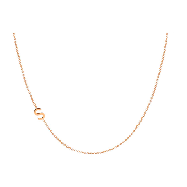 14k Gold Asymmetrical Initial Necklace - Necklaces - 1 - zoom