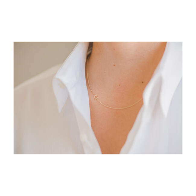 14k Gold Asymmetrical Initial Necklace - Necklaces - 3