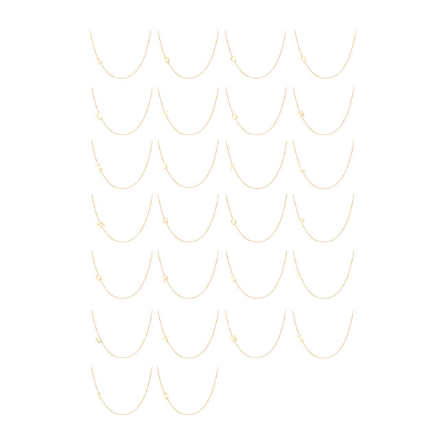 14k Gold Asymmetrical Initial Necklace - Necklaces - 4