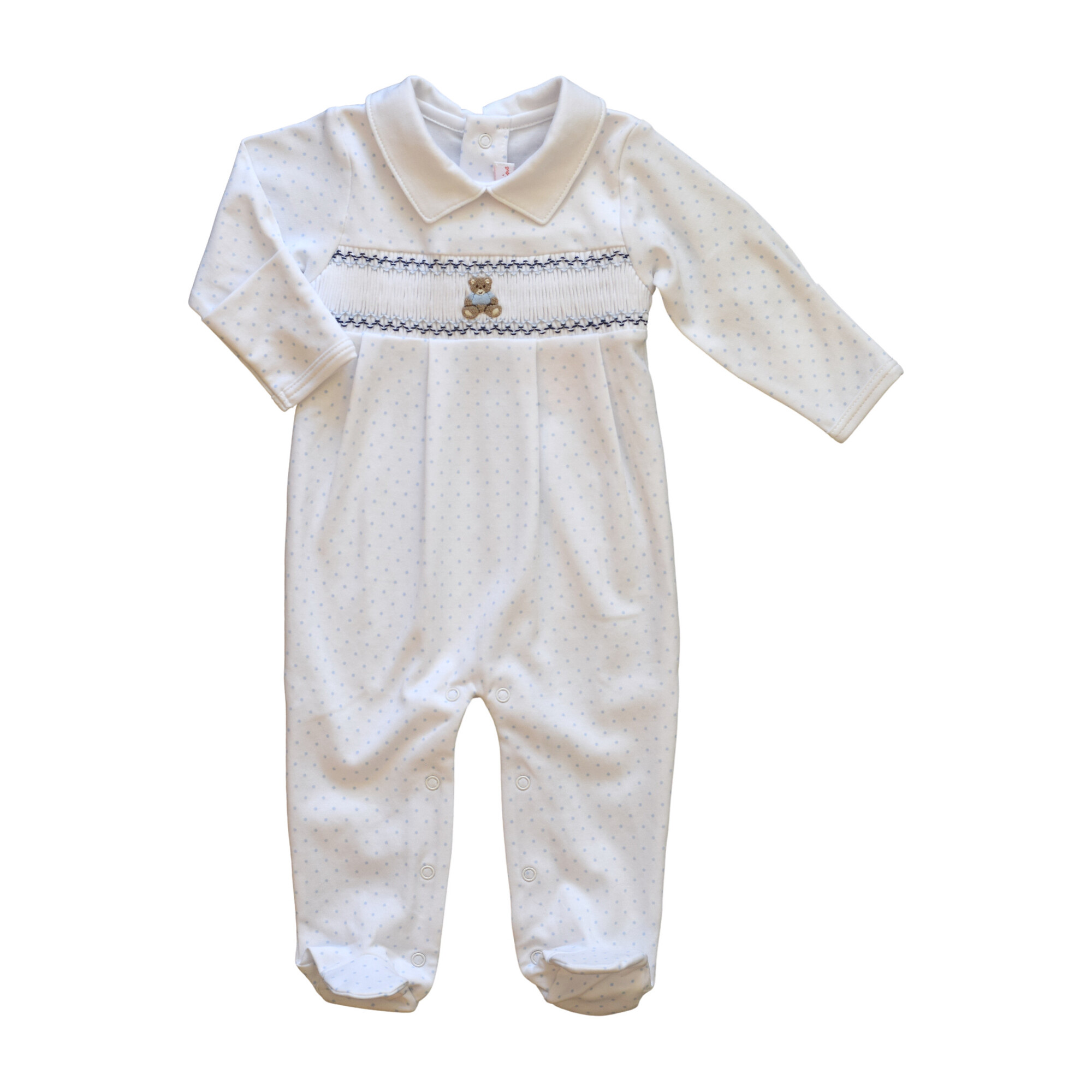 Smocked Footie- Blue main image 1