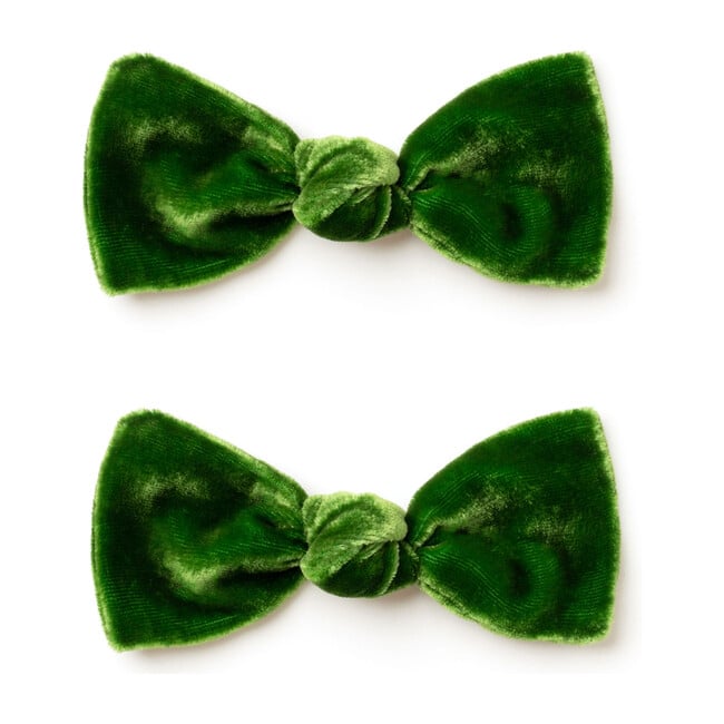 Mini Bow Set, Green Velvet