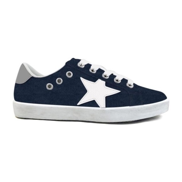 Mia Star Lace Sneaker, Navy Suede
