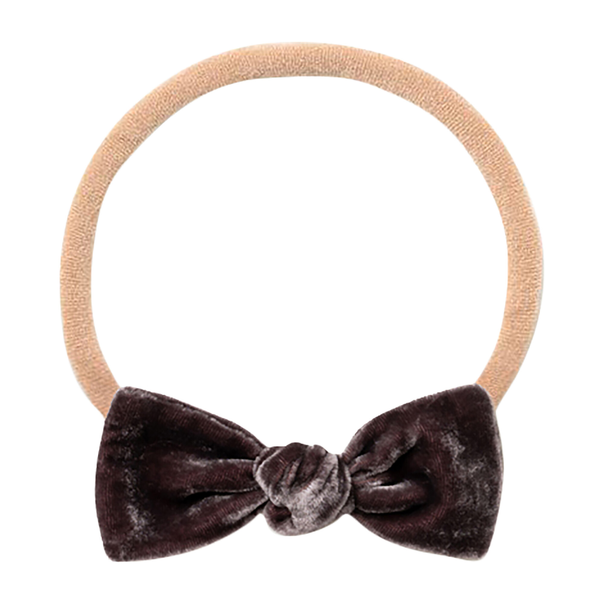Mini Bow Headband, Grey Velvet - Kids Girl Accessories Hair Accessories ...
