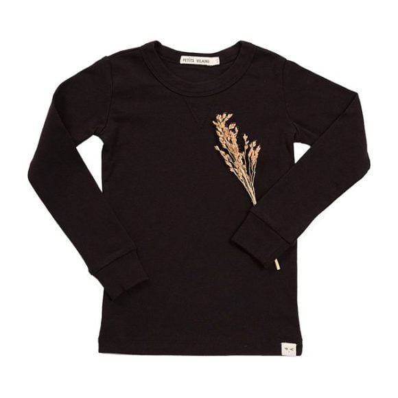 Dominique Long-Sleeve Crew, Black