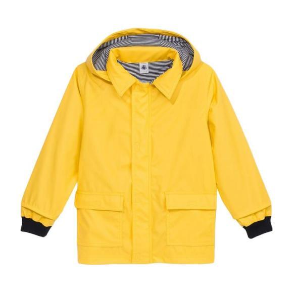 Petit Bateau Baby Raincoat With Knitted Navy Blue Cuffs Yellow - Petit ...