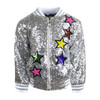 Unicorn Sequin Bomber, Silver - Jackets - 2