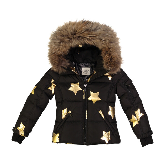 Toddler Star Blake, Black and Gold - Fur & Faux Fur Coats - 1