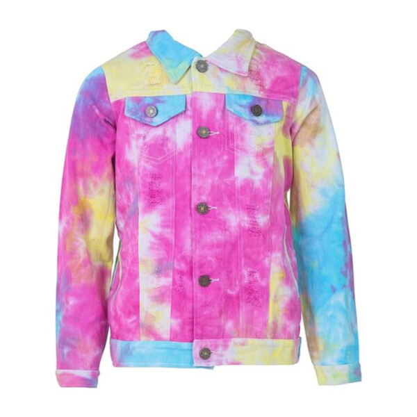 Tie Dye Denim Jacket, Pink - Lola + The Boys Outerwear | Maisonette
