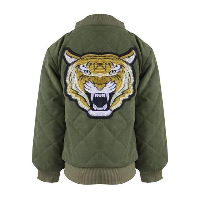 Quilted Army Tiger Bomber, Green