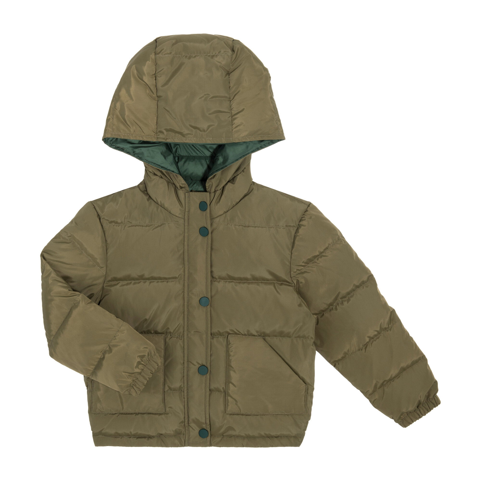 Ellis Down Puffer Jacket with Hood, Army Green - Kids Boy Clothing Tops ...