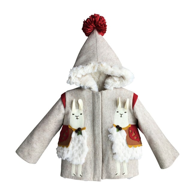 Lucky Llama Coat, Cream