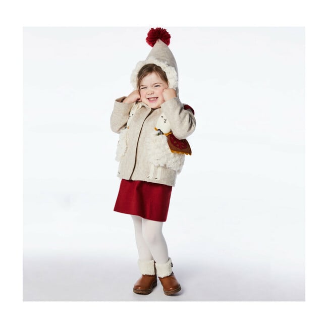 Lucky Llama Coat, Cream