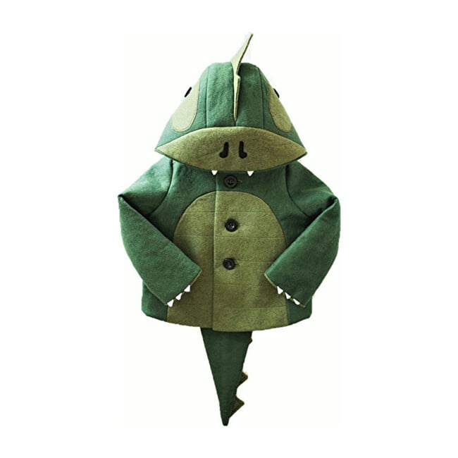 Cheeky Green Dinosaur Coat, Green