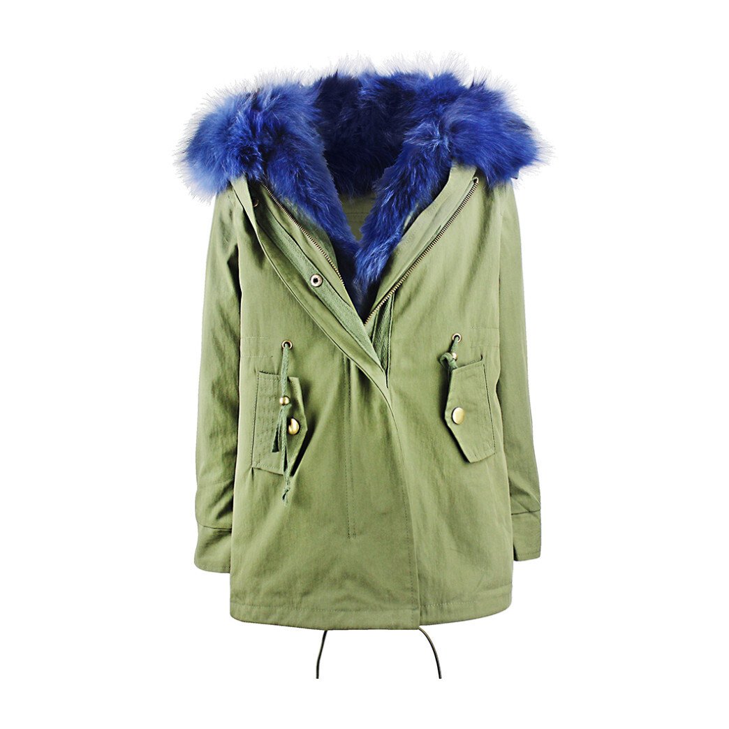 army green jacket with fur