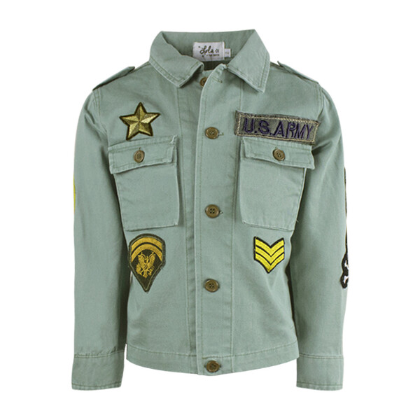 Army Blazer, Green - Kids Girl Clothing Outerwear - Maisonette