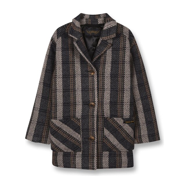 Christy Kraft Checks Coat, Plaid - Wool Coats - 1