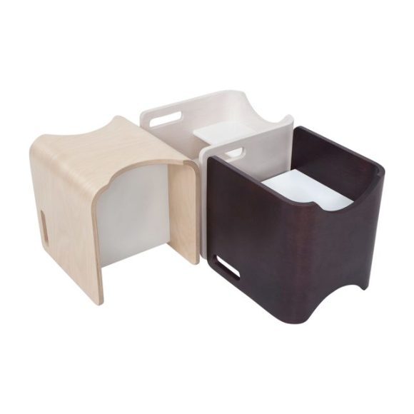 Pogo 3-In-1 Step Stool, Natural/White - Booster Seats - 4