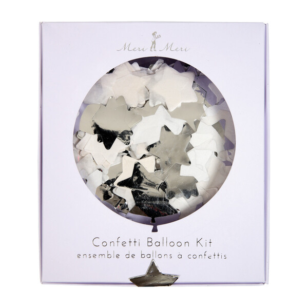 Silver Star Confetti Balloon Kit