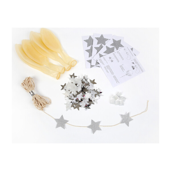Silver Star Confetti Balloon Kit