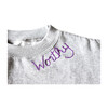 Adult Embroidered Worthy Crew Neck, Grey & Purple - Sweatshirts - 2