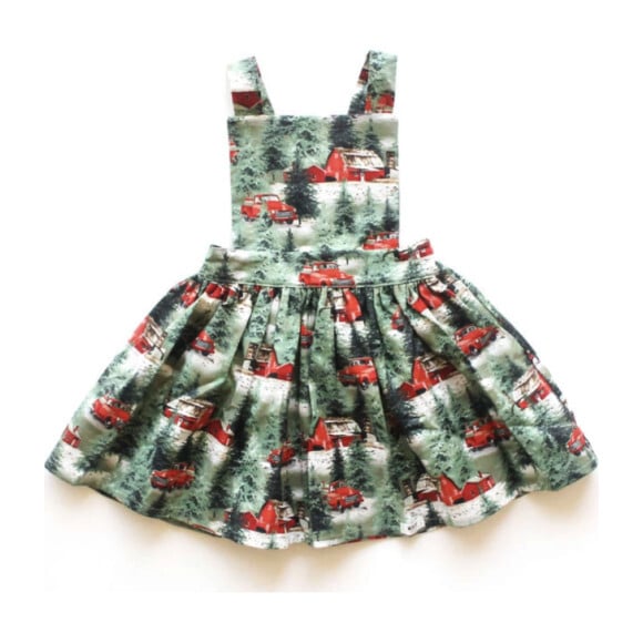 Pinafore Holiday Dress, Green