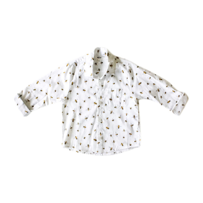 Honey Bee Button Down, White - Shirts - 1