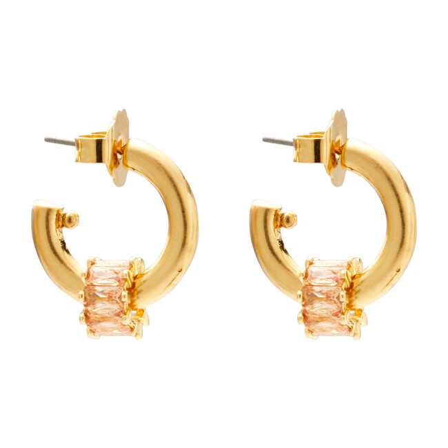 Pinkie Swear Hoops, Topaz - Earrings - 1